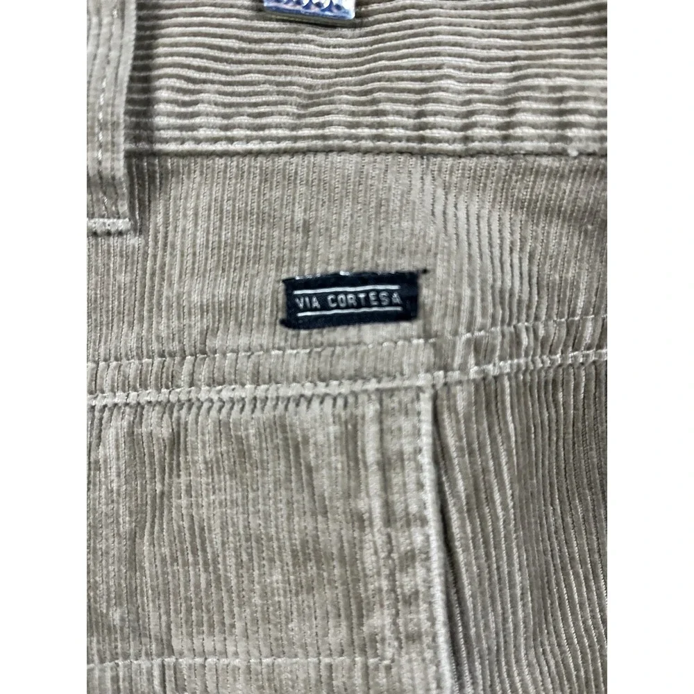 VIA‎ CORTESA Mens Tan Corduroy Cargo Pants Relaxed Fit Size 42x30 Straight Leg